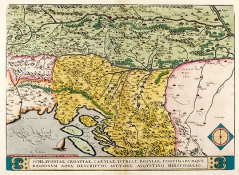 ORTELIUS, ABRAHAM: KARTA SLAVONIJE, HRVATSKE, KRANJSKE, ISTRE I BOSNE 